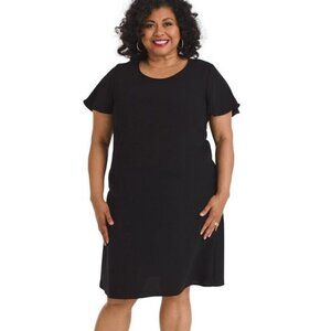 C'est Nous by Shoshanna Black Flutter Sleeve Shift Dress, Size 1X